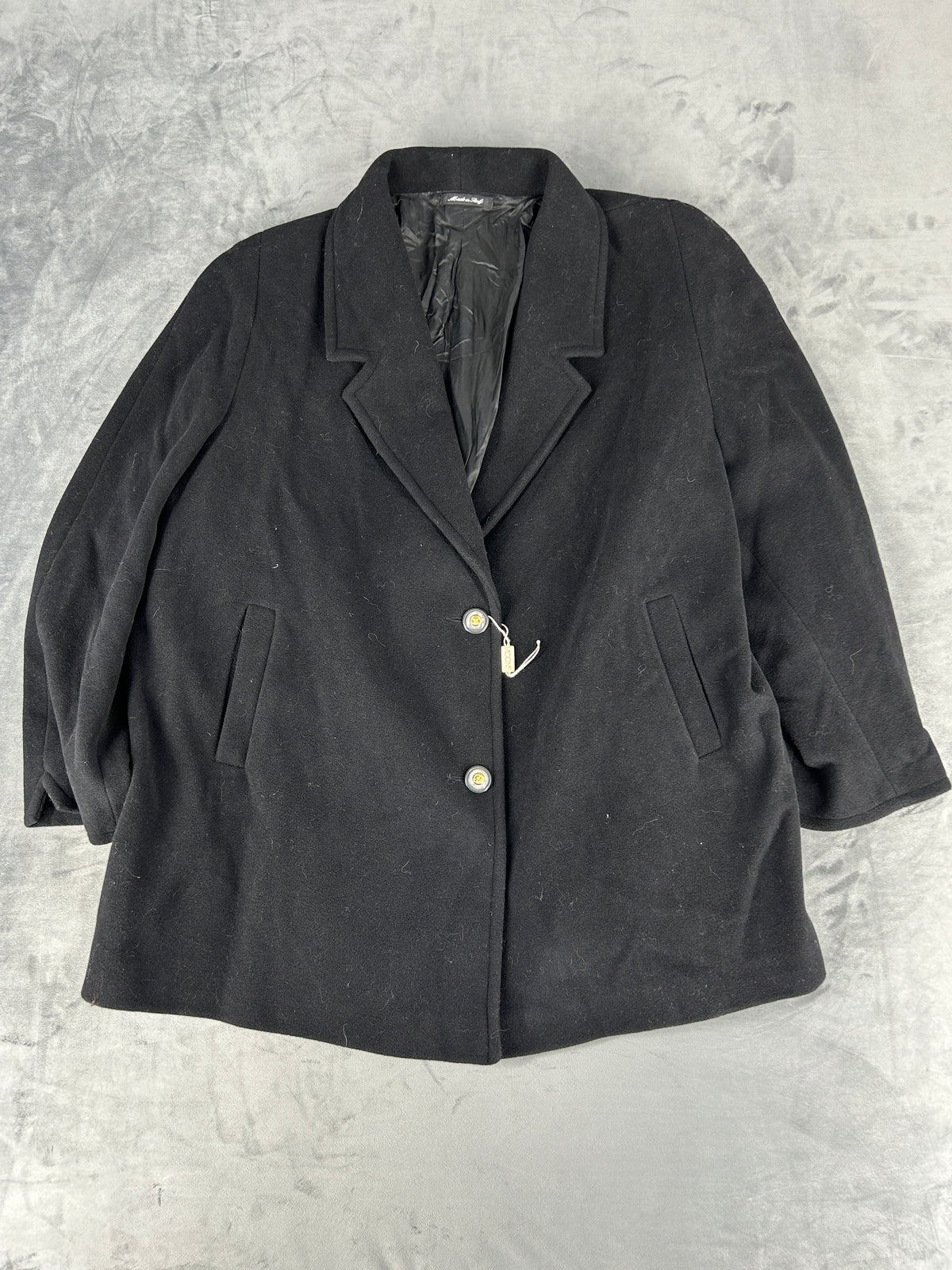 Cappotto in lana nero vintage – Donna Taglia L