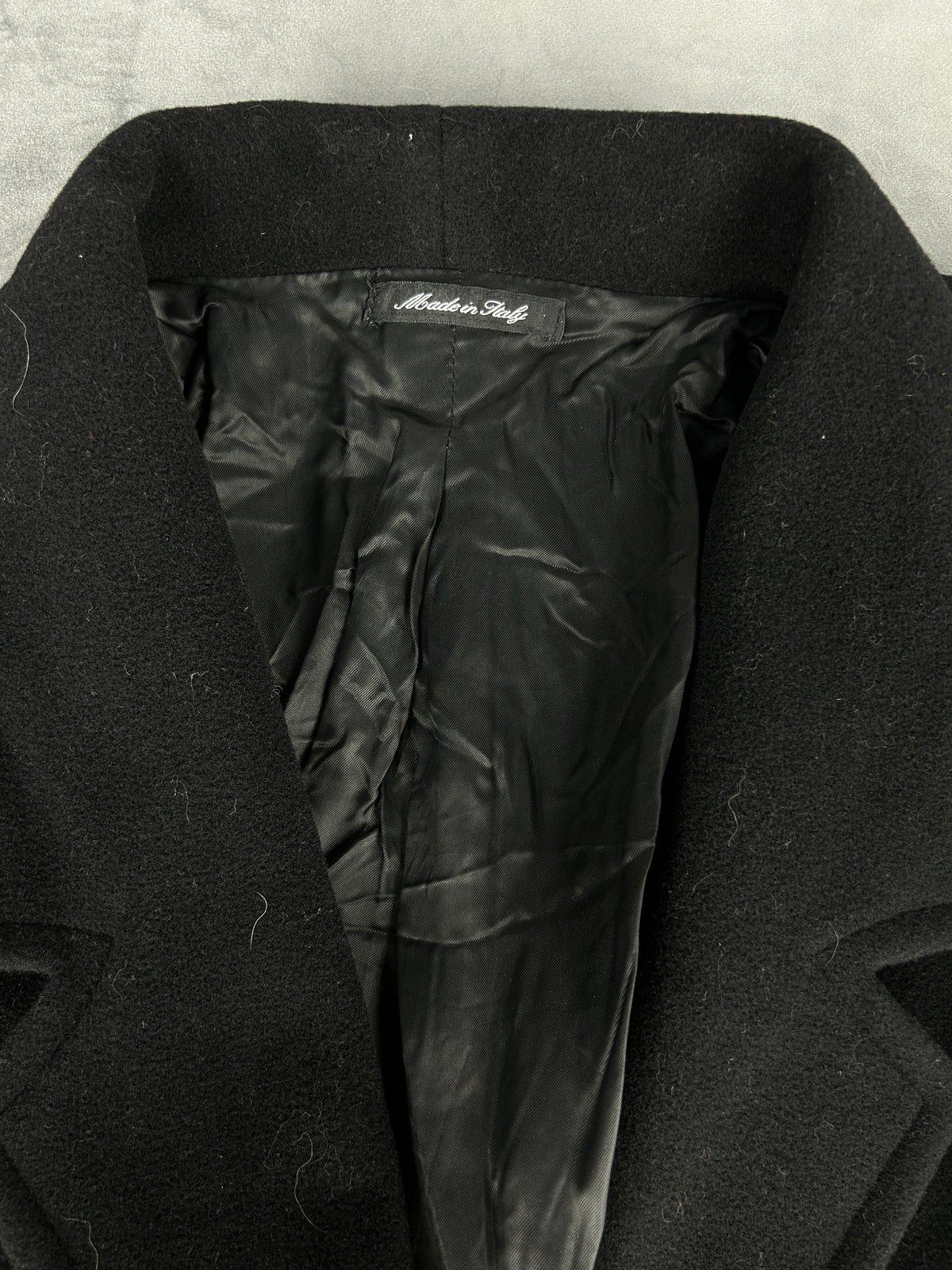 Cappotto in lana nero vintage – Donna Taglia L