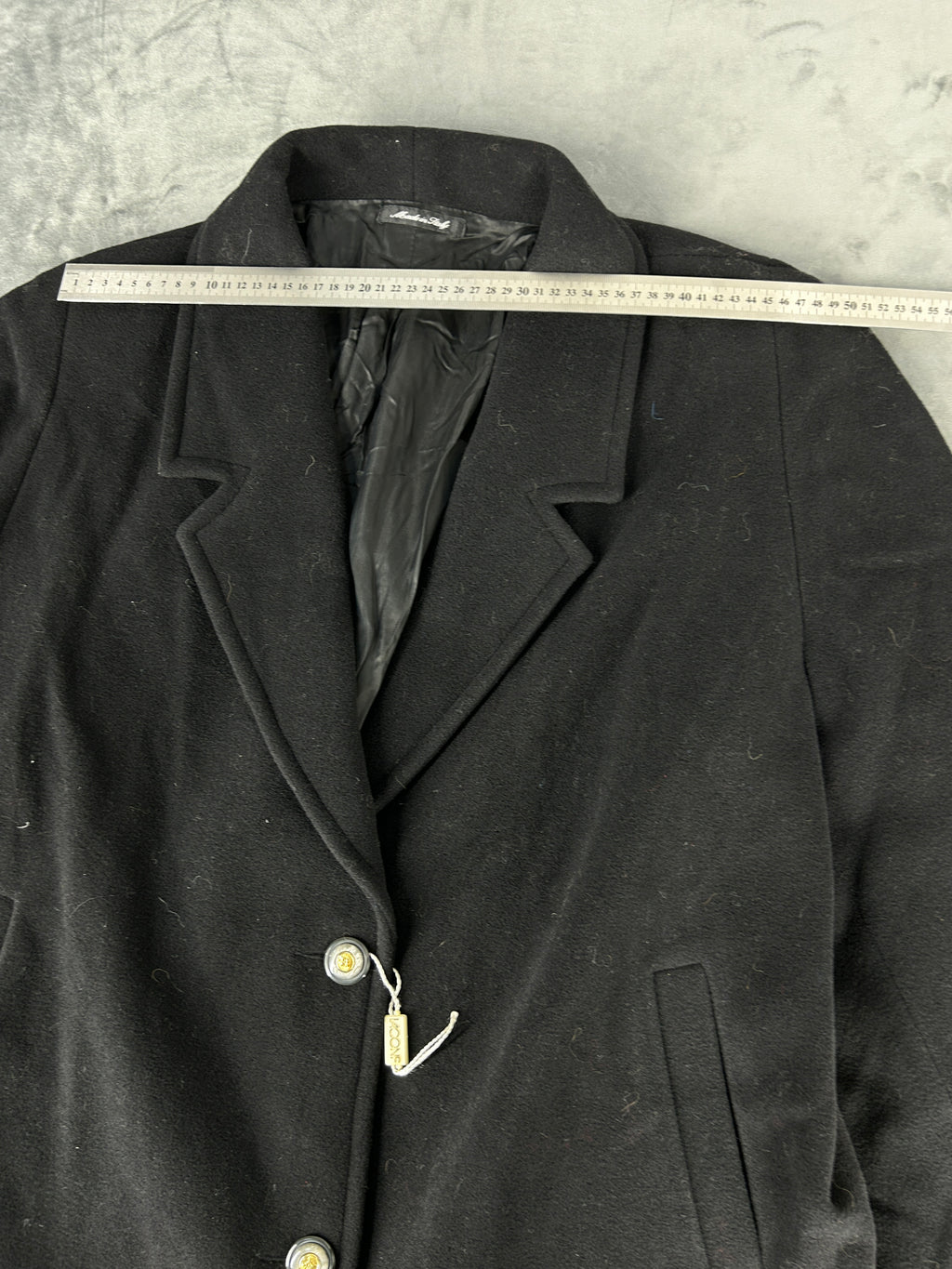 Cappotto in lana nero vintage – Donna Taglia L