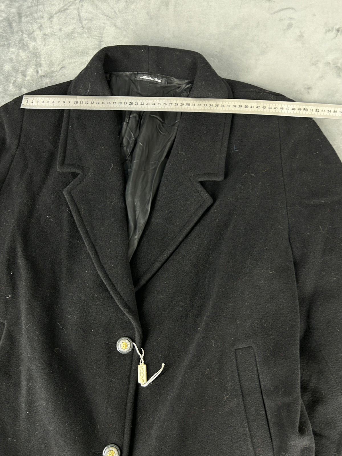 Cappotto in lana nero vintage – Donna Taglia L