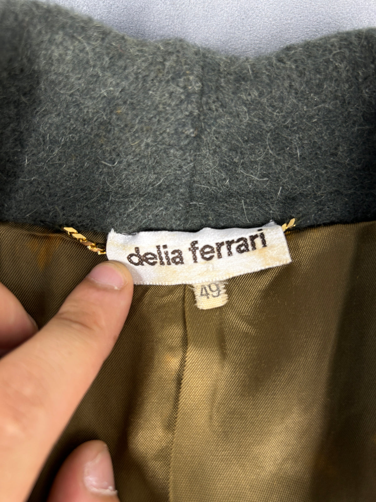 Cappotto oversize spinato grigio delia ferrari vintage – Donna Taglia L