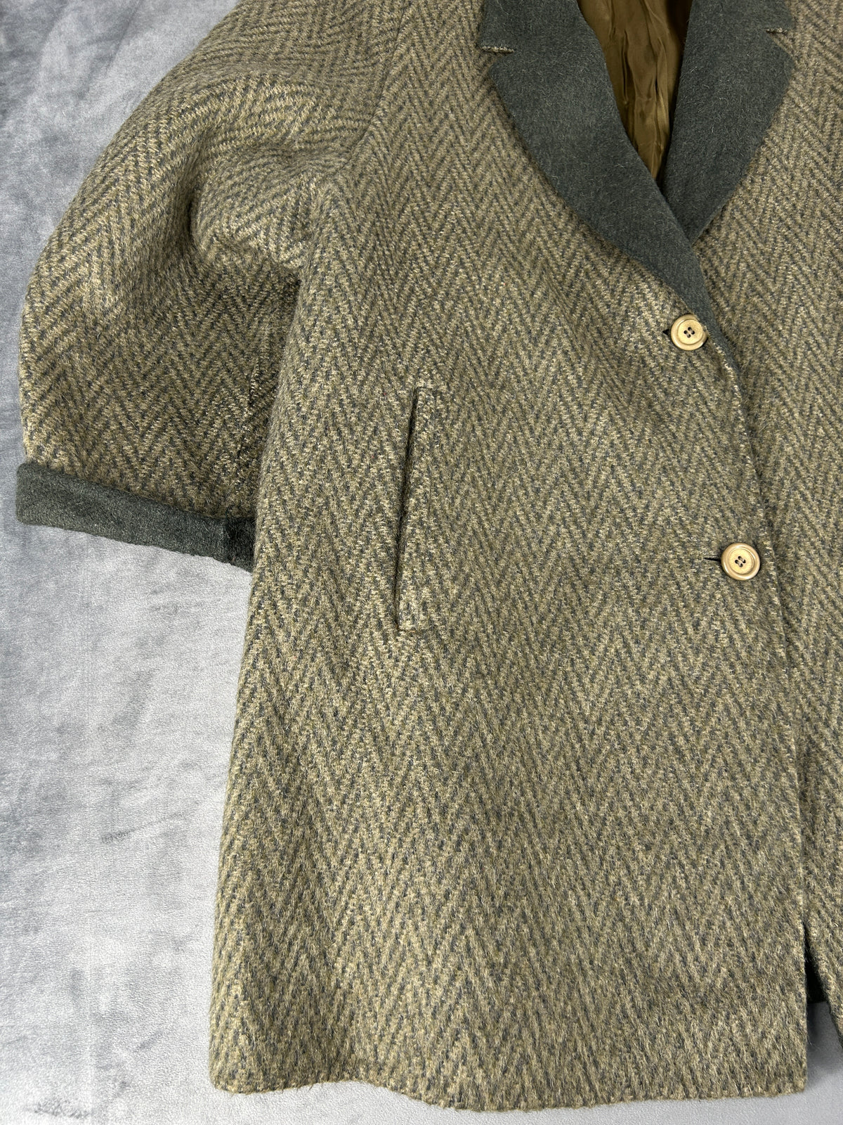 Cappotto oversize spinato grigio delia ferrari vintage – Donna Taglia L