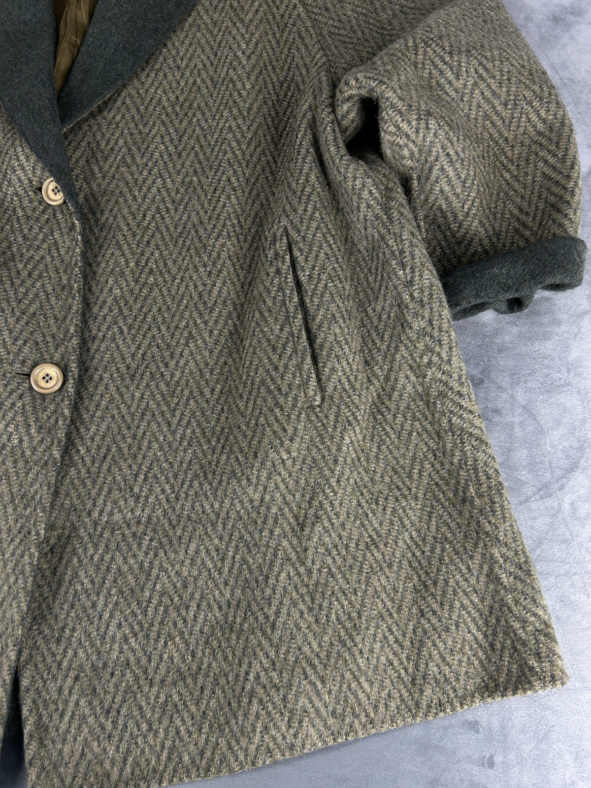 Cappotto oversize spinato grigio delia ferrari vintage – Donna Taglia L