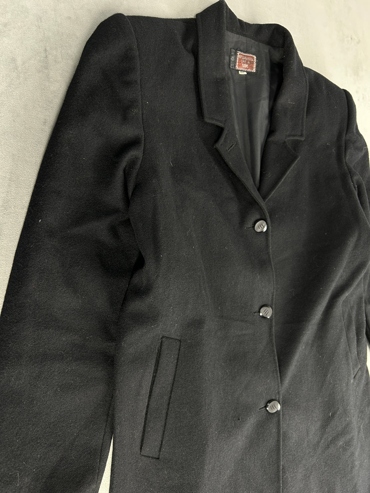 Cappotto nero in lana vintage – Donna Taglia L (IT 50)