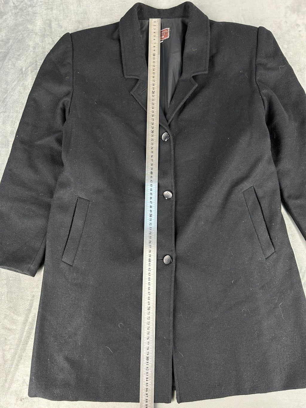 Cappotto nero in lana vintage – Donna Taglia L (IT 50)