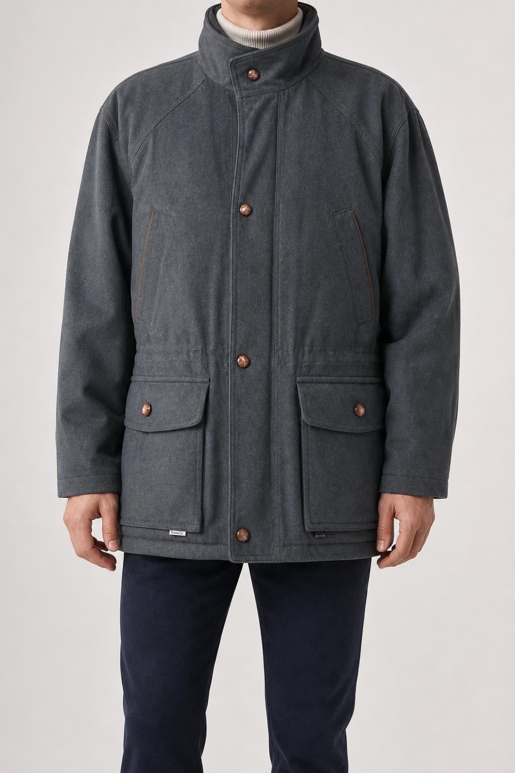 Field jacket in lana grigio antracite vintage – Uomo Taglia L