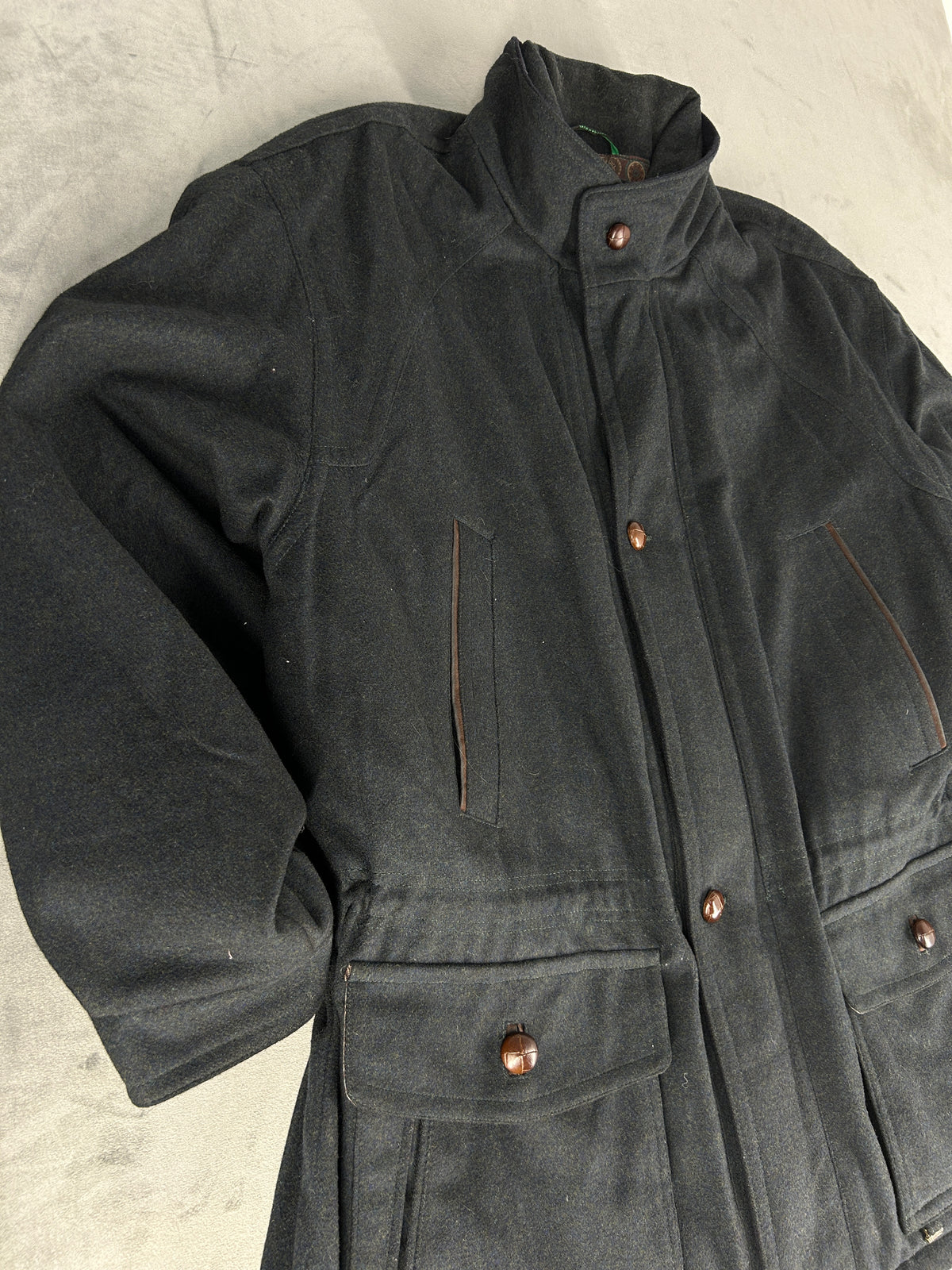 Field jacket in lana grigio antracite vintage – Uomo Taglia L