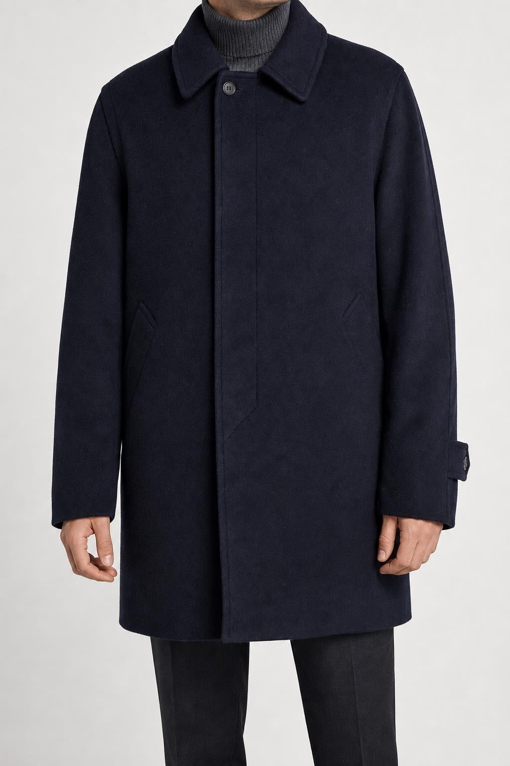 Soprabito car coat blu navy Made in Italy vintage – Uomo Taglia M
