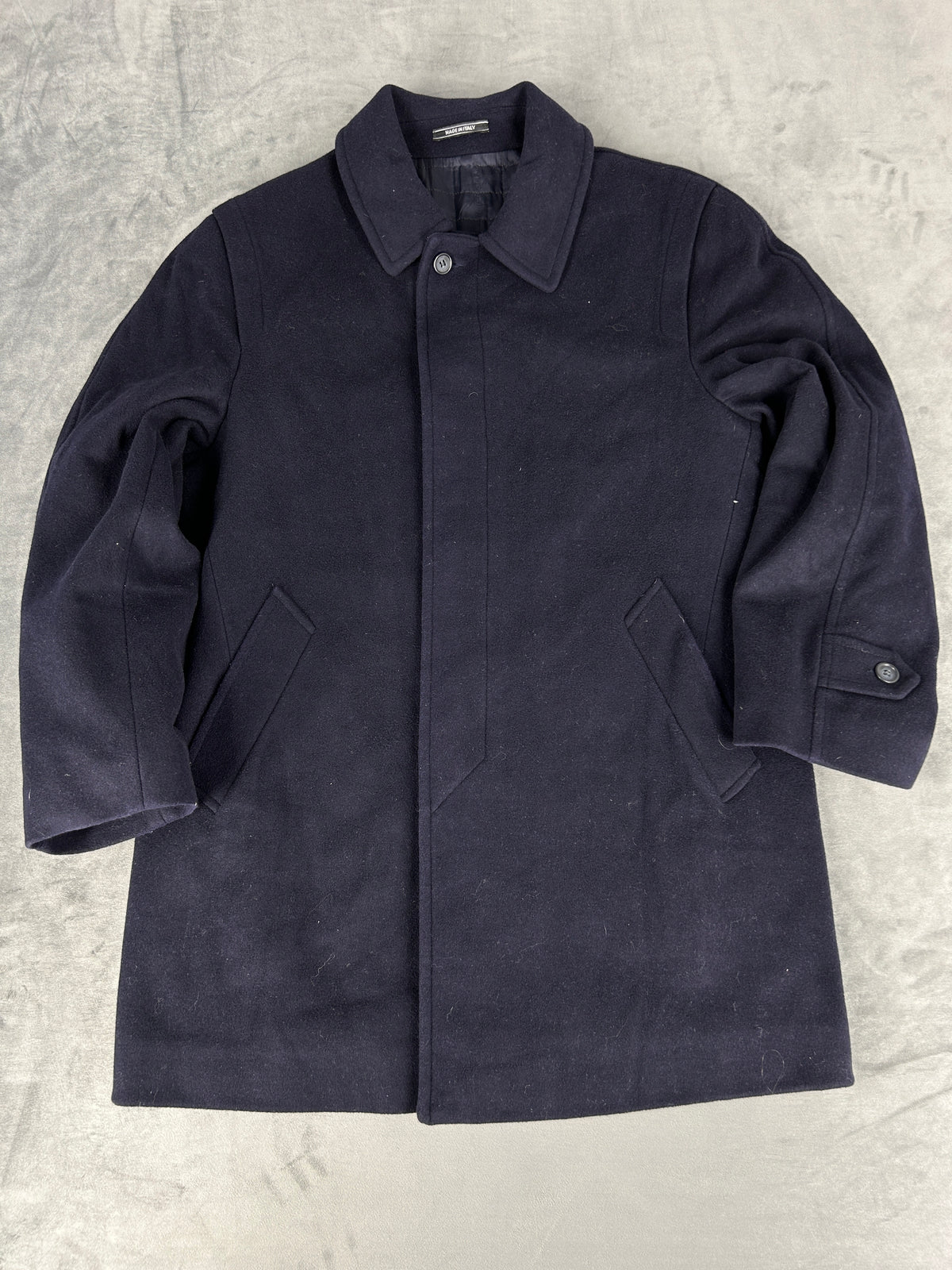 Soprabito car coat blu navy Made in Italy vintage – Uomo Taglia M
