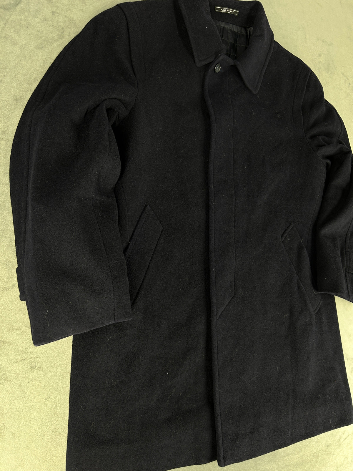 Soprabito car coat blu navy Made in Italy vintage – Uomo Taglia M