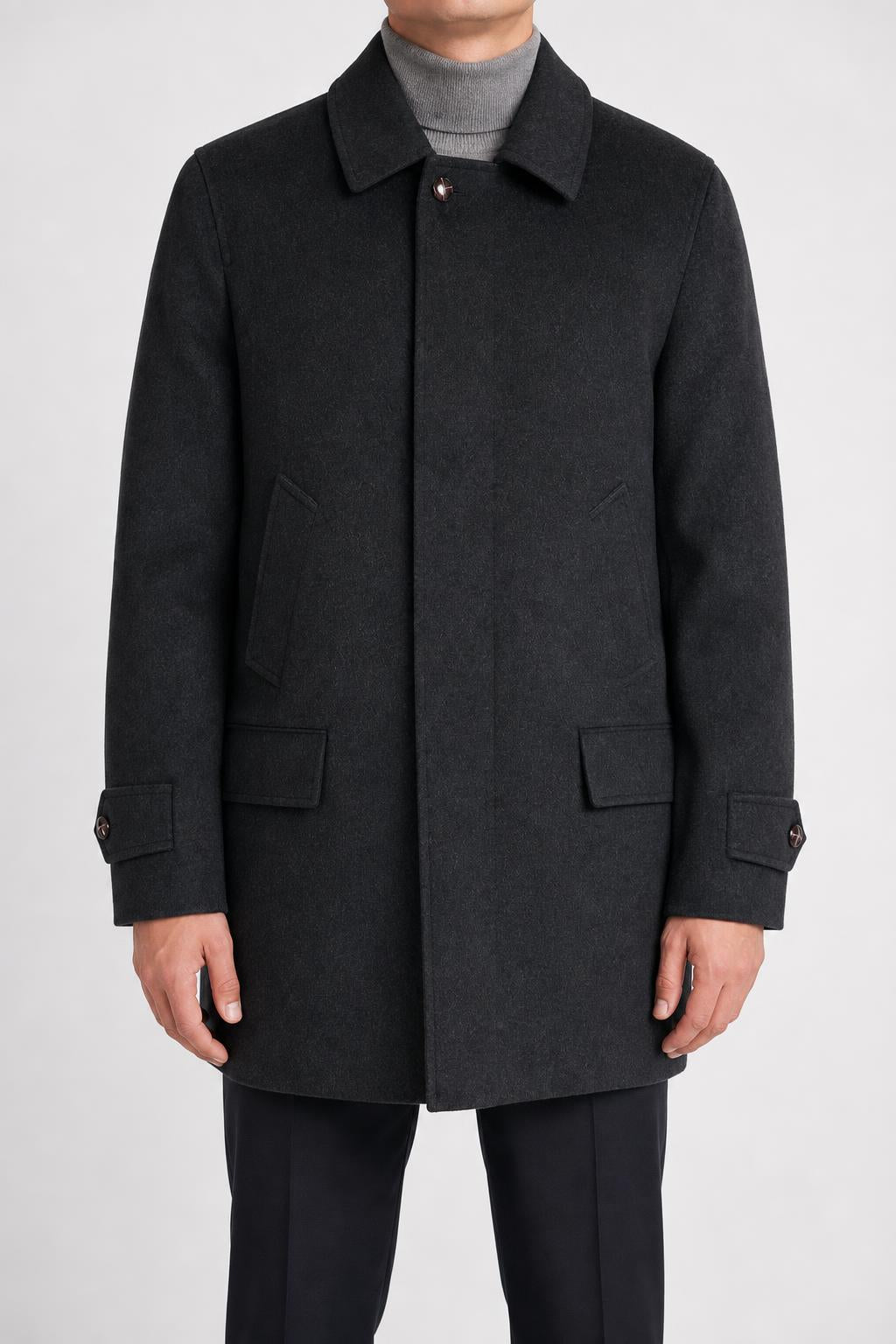 Cappotto car coat grigio antracite Auzinger vintage – Uomo Taglia M