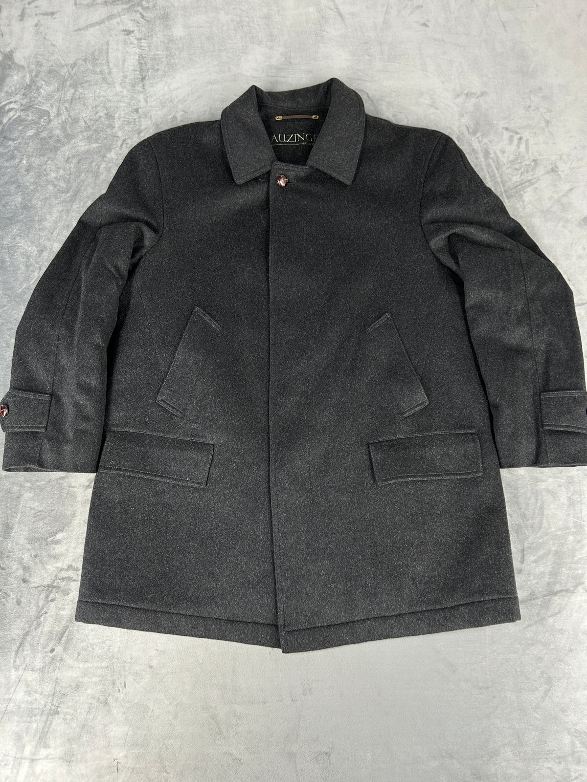 Cappotto car coat grigio antracite Auzinger vintage – Uomo Taglia M