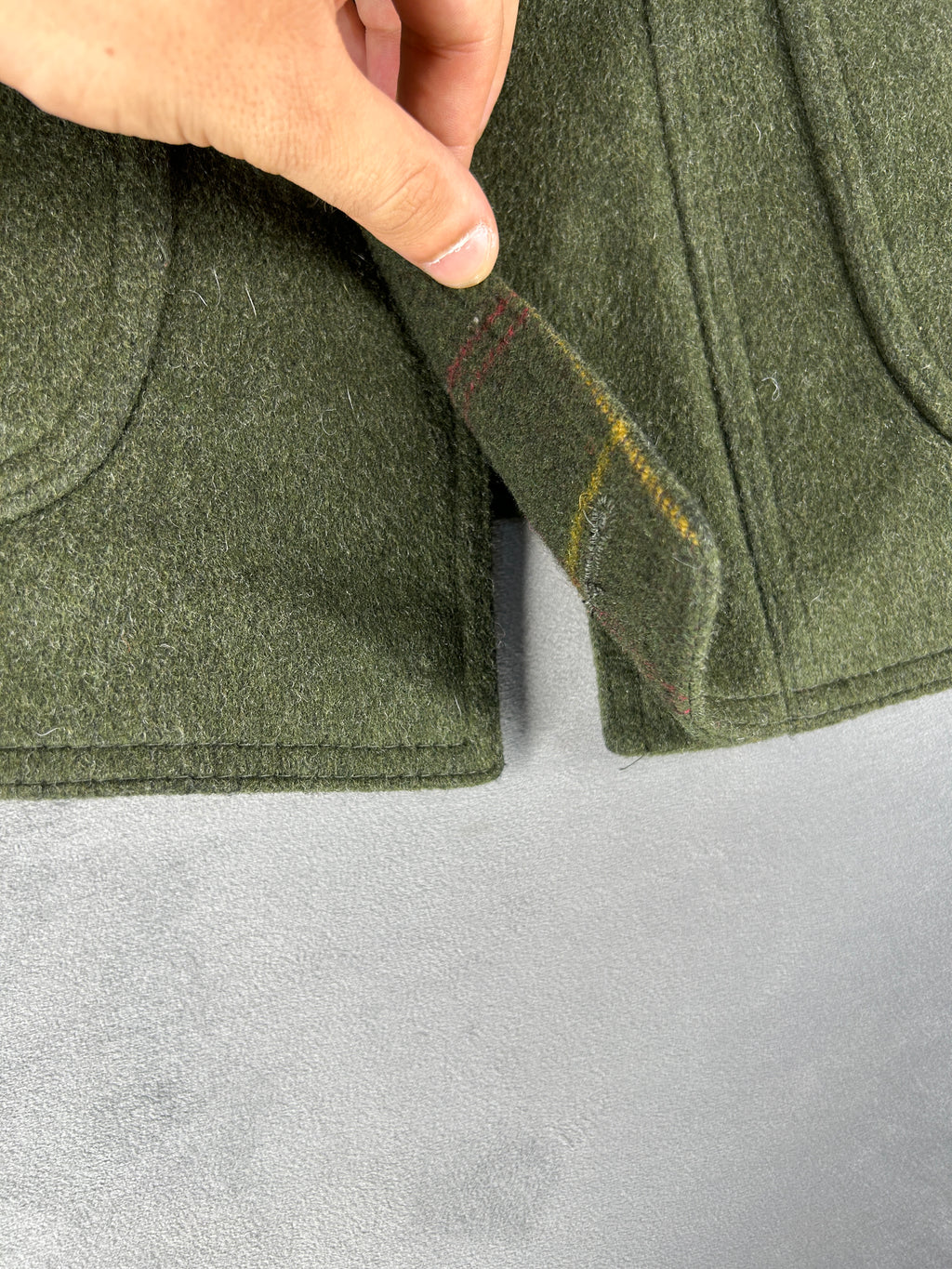 Cappotto loden verde militare Dowsen vintage – Uomo Taglia L