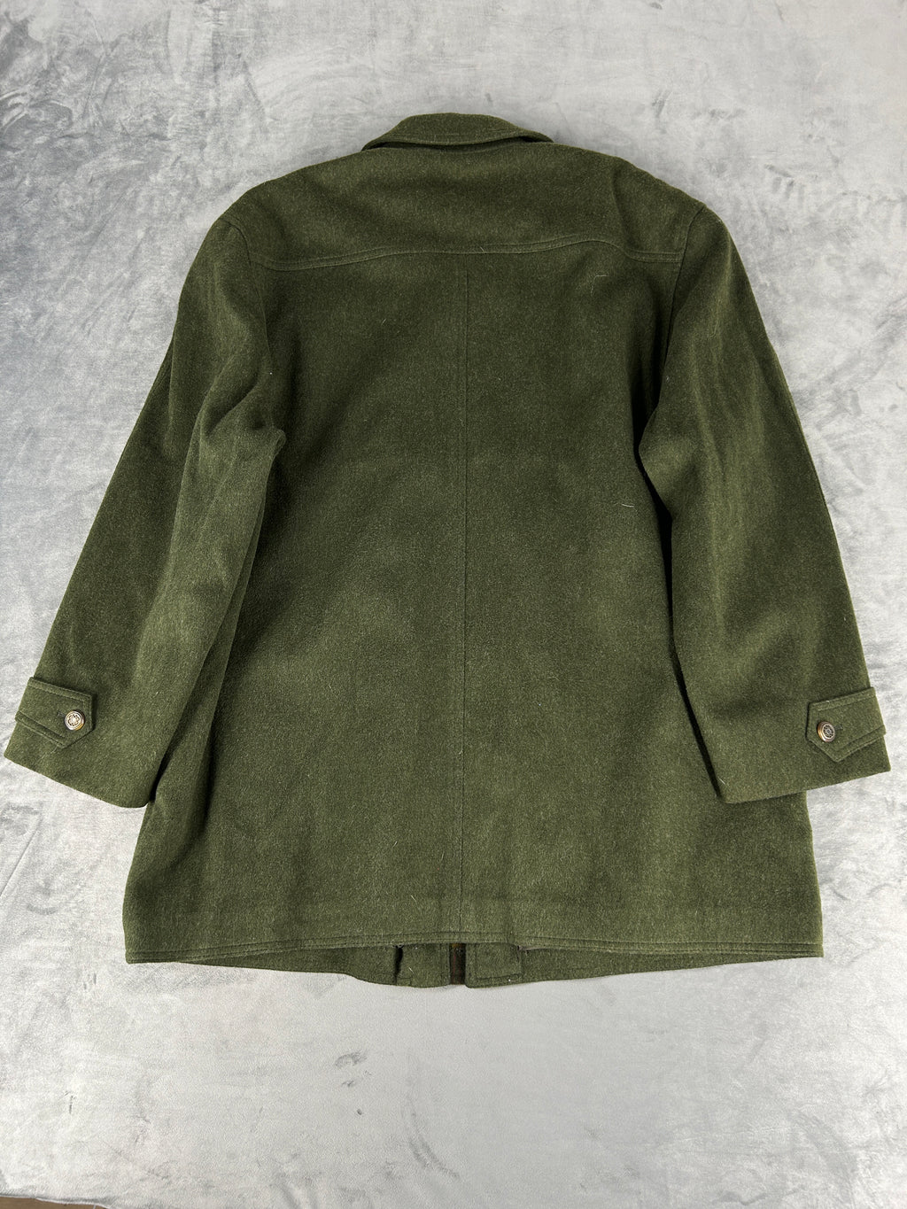 Cappotto loden verde militare Dowsen vintage – Uomo Taglia L