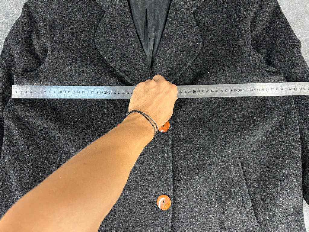 Cappotto grigio antracite in pura lana vintage – Donna Taglia L