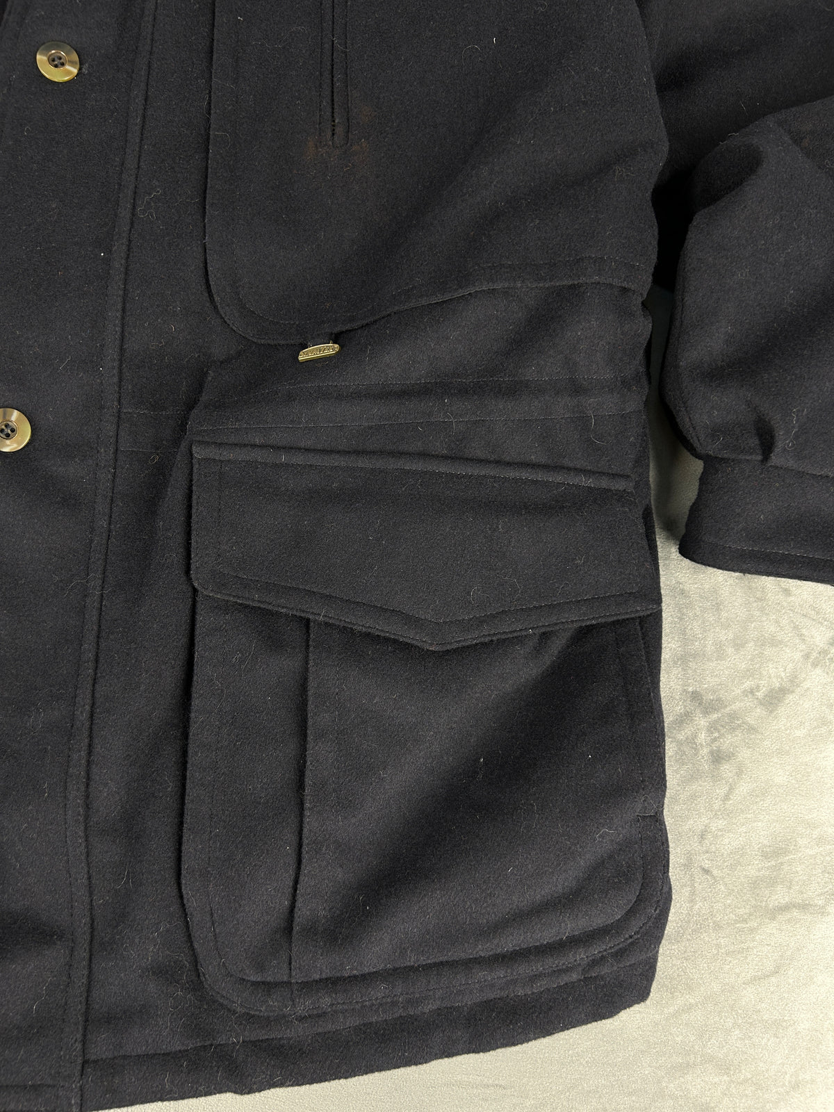 Field jacket in lana blu navy Sympatex vintage – Uomo Taglia L
