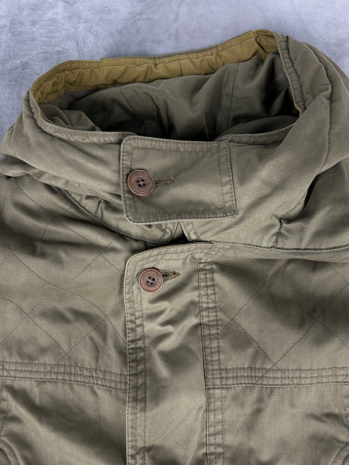 Parka con cappuccio verde militare Faciba vintage – Uomo Taglia L (IT 52)