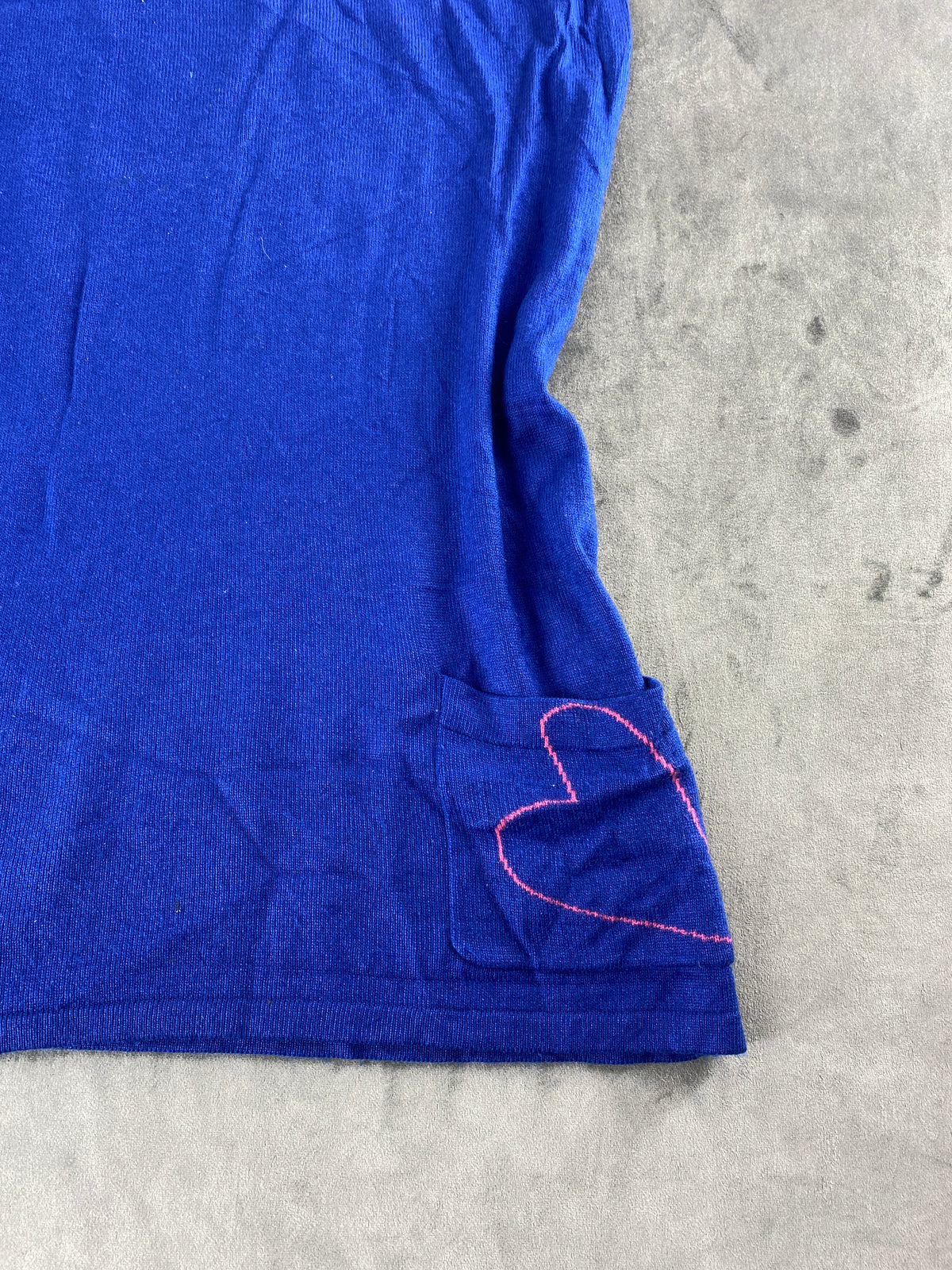 Abito corto in maglia blu con cuori Issa London vintage – Donna Taglia S