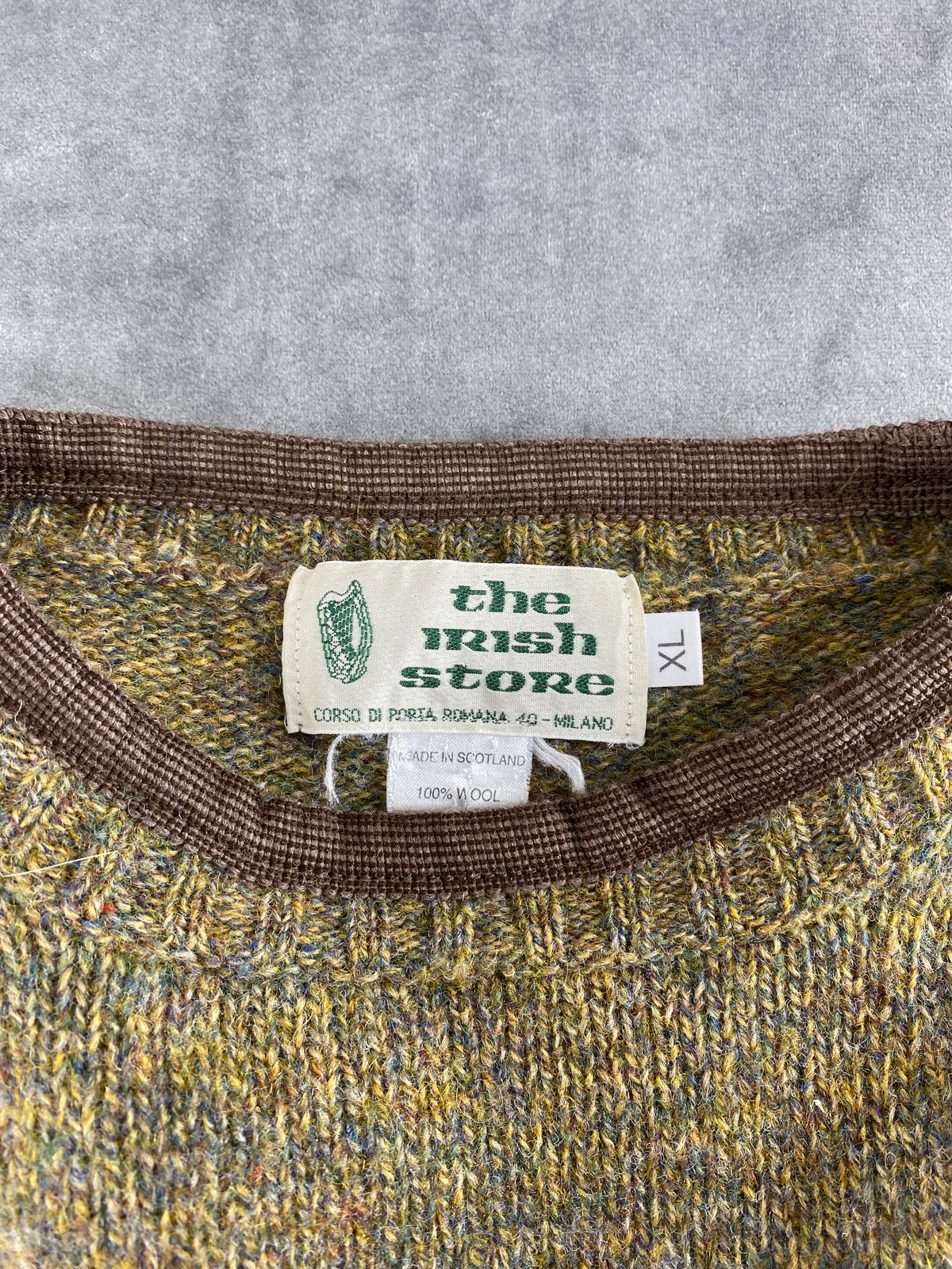 Maglione girocollo verde mélange the mush store vintage – Donna Taglia XL