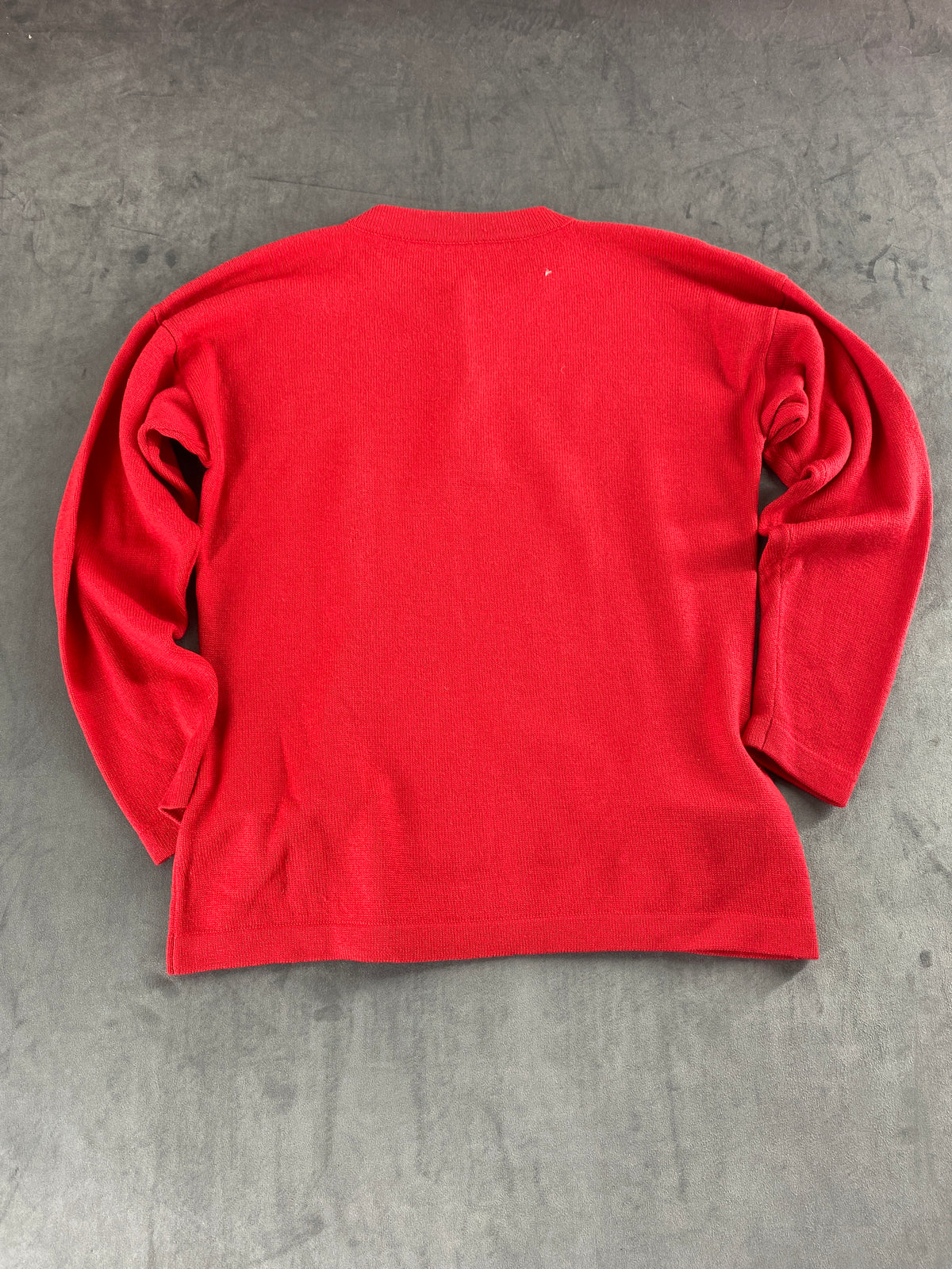 Maglione rosso con bottoni gioiello e tasche vintage – Donna Taglia L (IT 46)