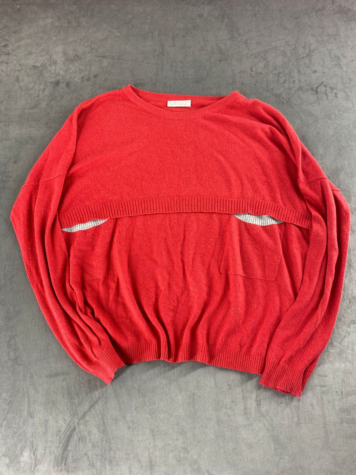 Maglione rosso corallo in maglia fine vintage – Donna Taglia L