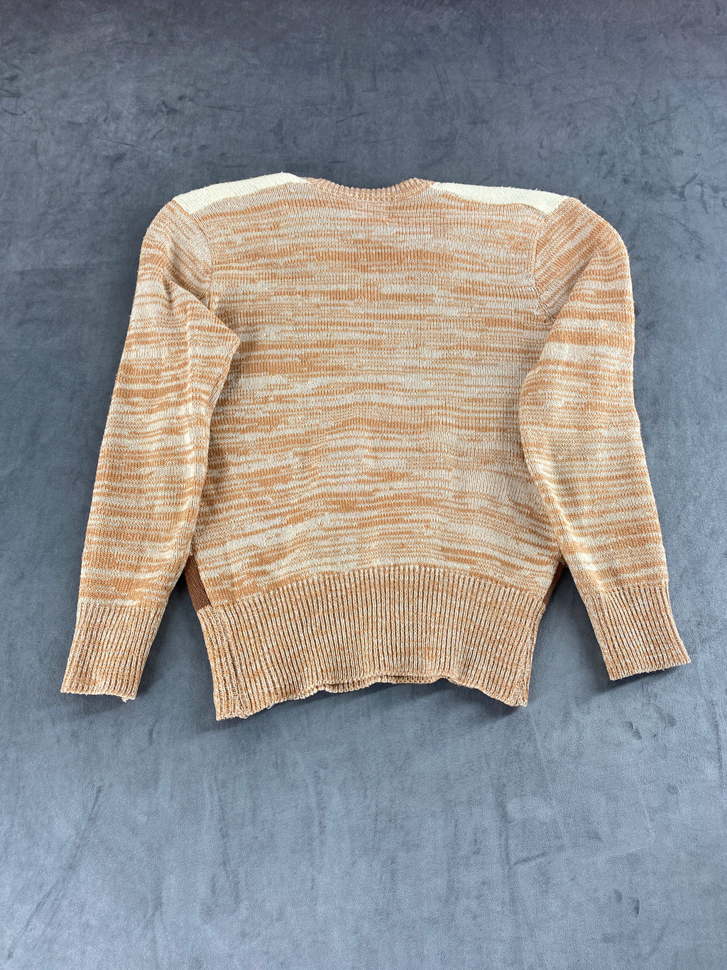 Maglione scollo a V a fantasia paesaggio Majestic vintage – Donna Taglia M