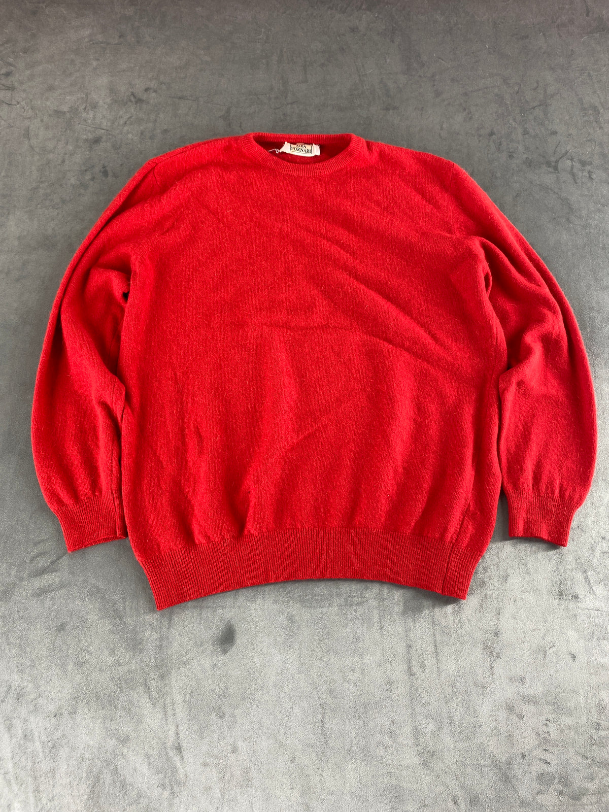 Maglione rosso in lana e angora vintage – Donna Taglia L
