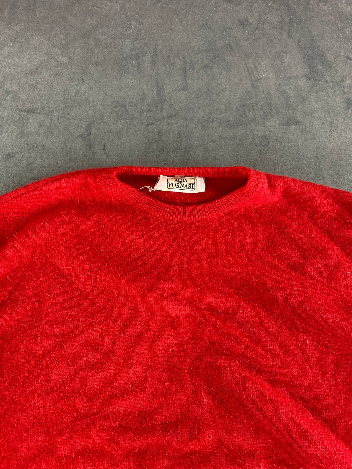 Maglione rosso in lana e angora vintage – Donna Taglia L