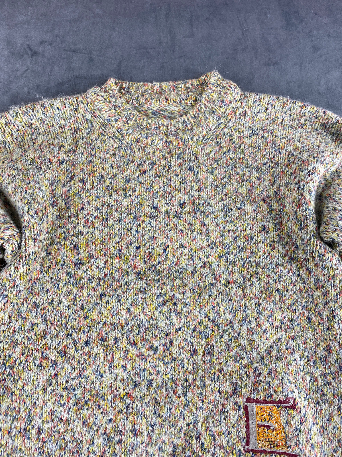 Maglione mélange multicolor su panna vintage – Donna Taglia L