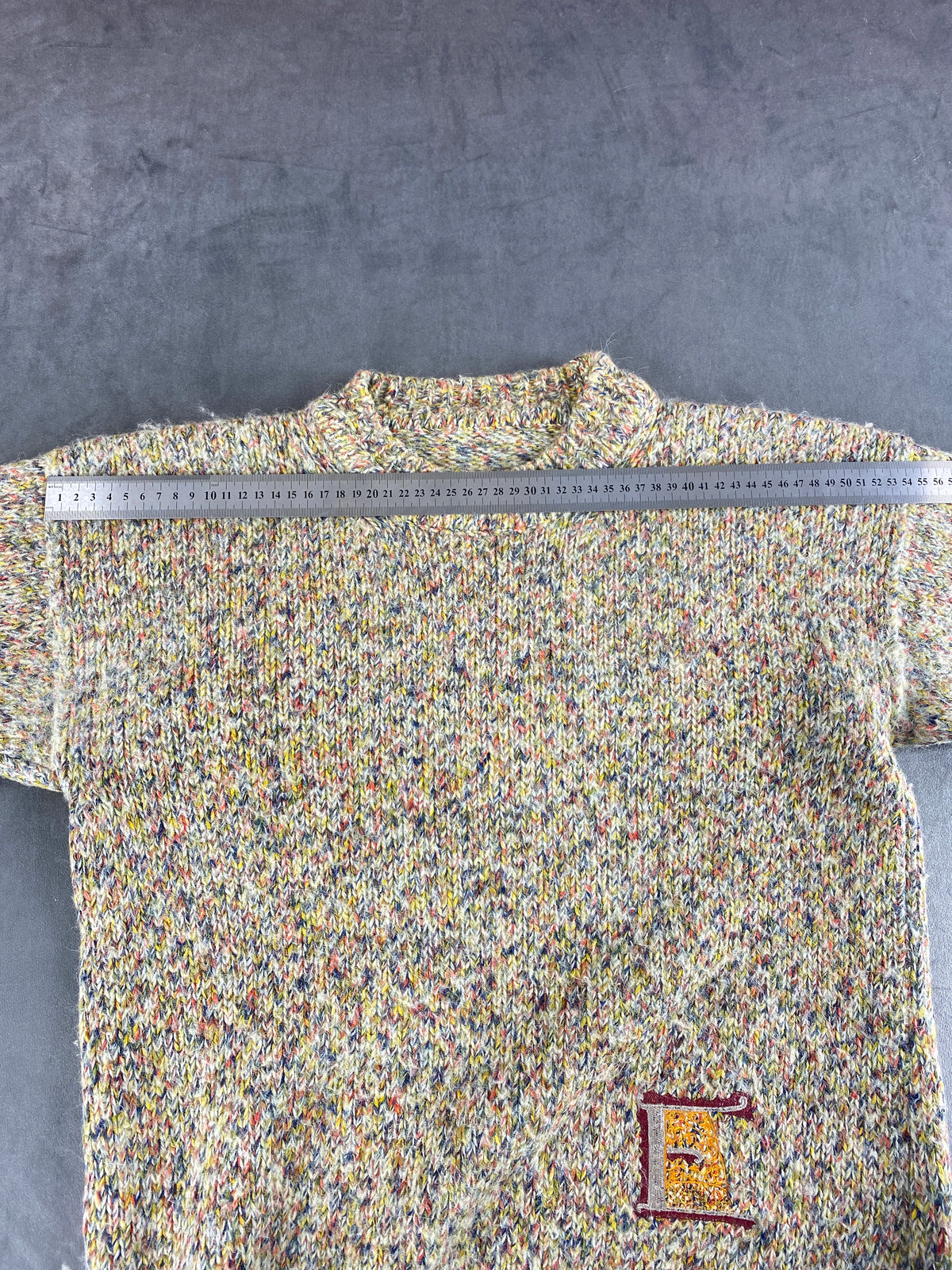 Maglione mélange multicolor su panna vintage – Donna Taglia L