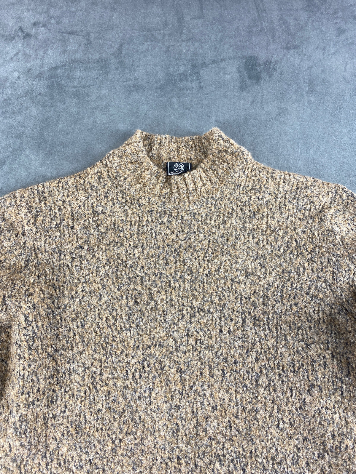 Maglione lupetto bouclé tortora vintage – Donna Taglia L