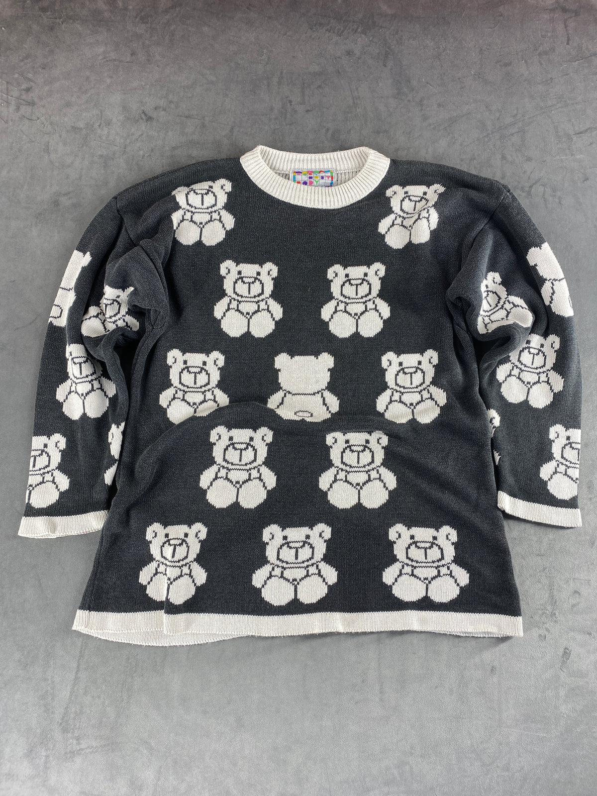 Maglione con orsetti grigio antracite Body Best vintage – Donna Taglia L