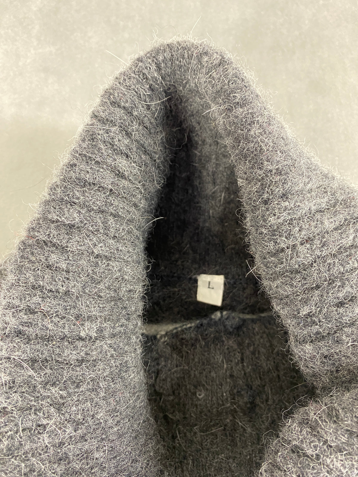 Maglione lupetto con fantasia geometrica grigio vintage – Donna Taglia L