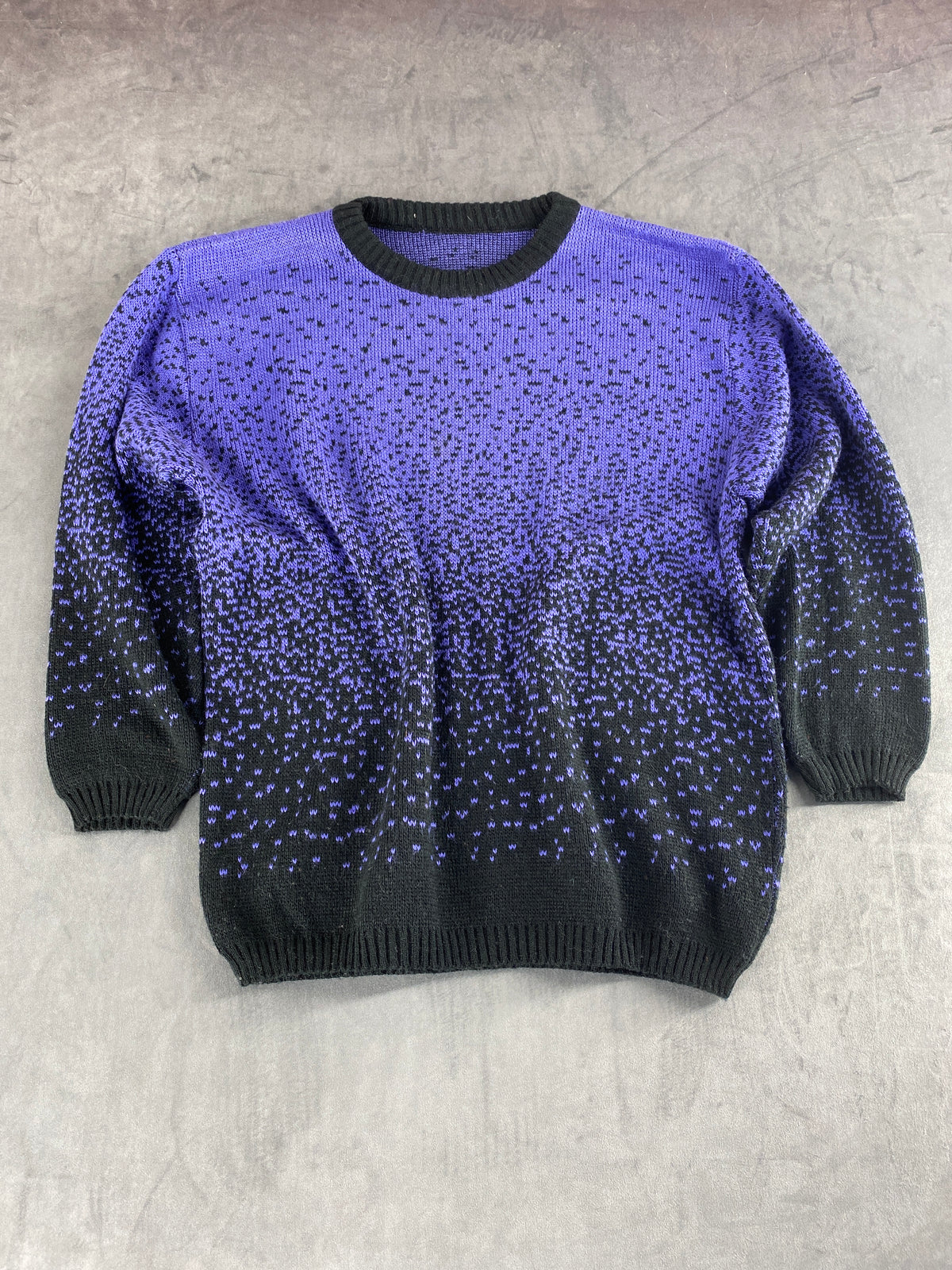 Maglione degradé viola e nero vintage – Donna Taglia L