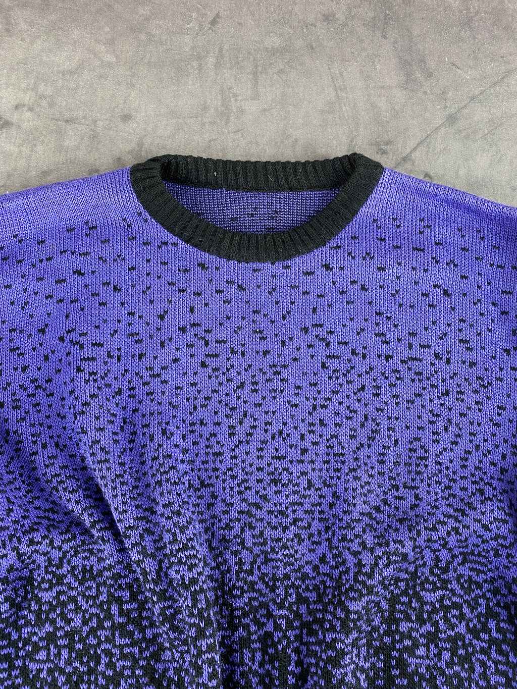 Maglione degradé viola e nero vintage – Donna Taglia L