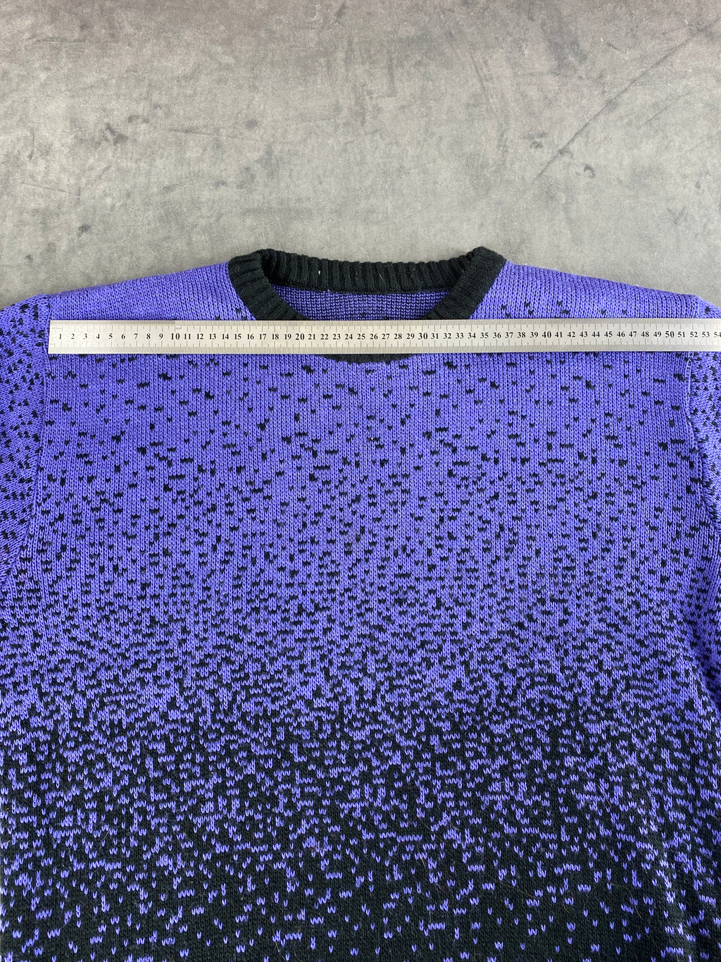 Maglione degradé viola e nero vintage – Donna Taglia L