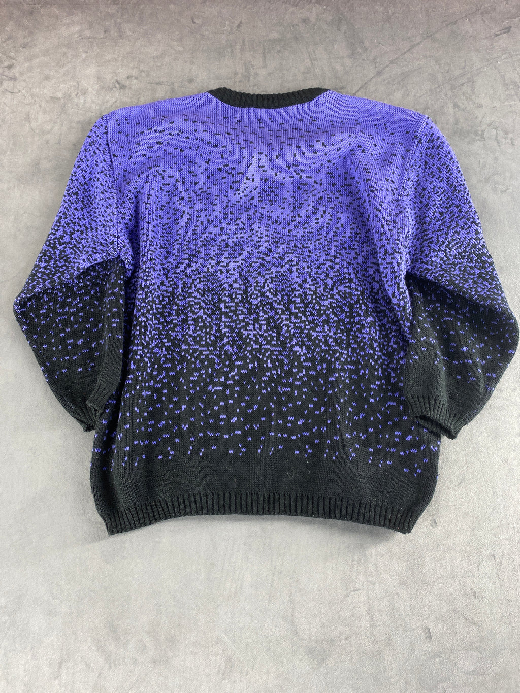 Maglione degradé viola e nero vintage – Donna Taglia L